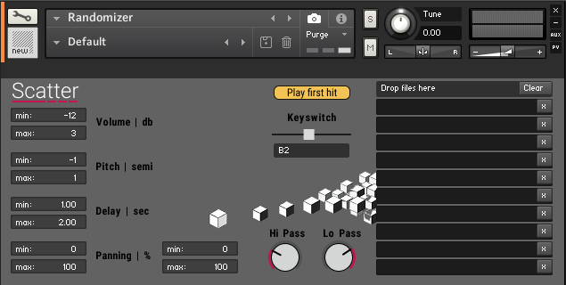 Scatter interface close-up